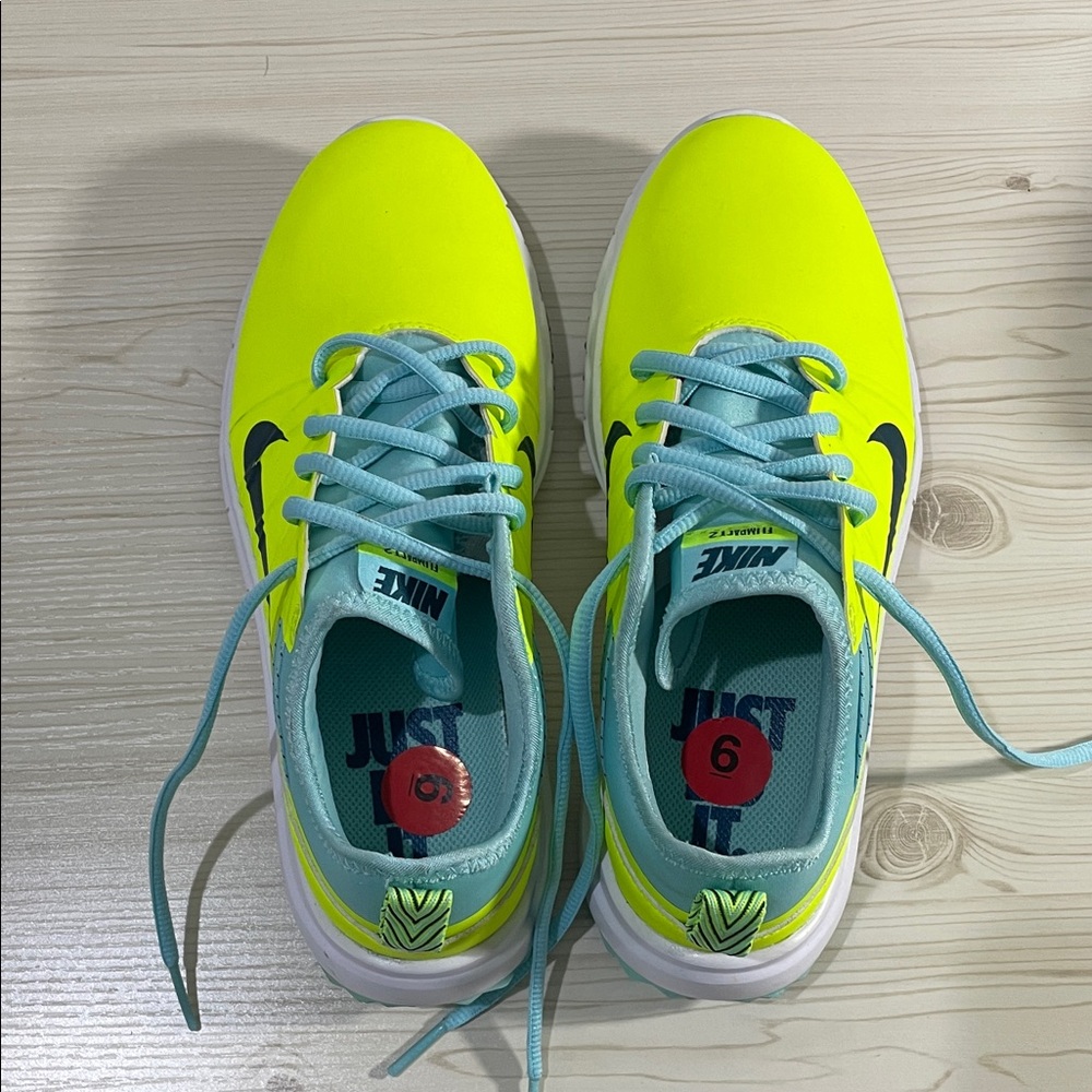 Nike Women’s Neon Yellow and Blue Sneakers